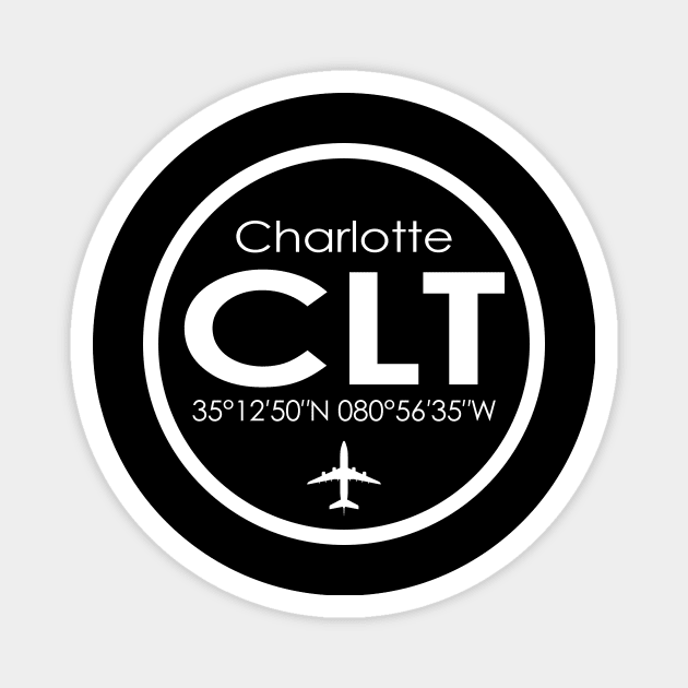 CLT, Charlotte Douglas International Airport Magnet by Fly Buy Wear